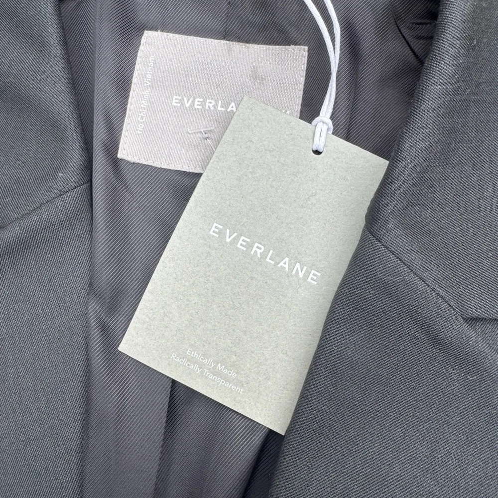 Everlane Italian Wool Blazer Mens 44 Dark Gray Tailored Suit Jacket NWT
